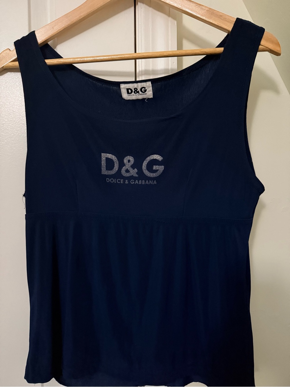 D&G Navy Tank Top with Silver Logo